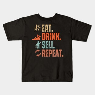 Eat Drink Sell Repeat Kids T-Shirt